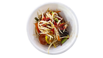 Spicy Thai papaya salad with fermented crab and fish sauce 