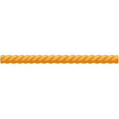 a straight rope vector graphic with a golden yellow color and twisted texture on a white background