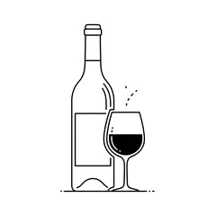 wine bottle and glass
