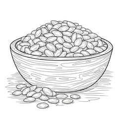 vector illustration of a bowl of pumpkin seeds