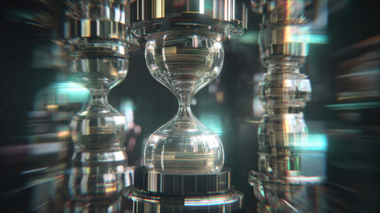 series of overlapping translucent hourglasses creating echo effect layered timeline concept illustration concept scene visual for commercial design use high detail quality stock image illustration