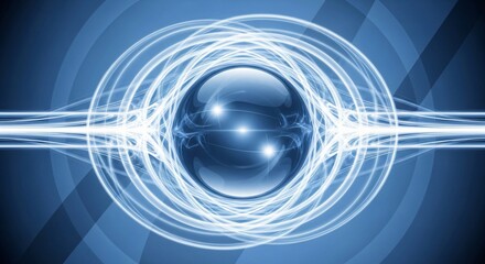 Abstract Energy Sphere With Glowing Lines for Futuristic Design Projects