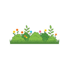 Vibrant spring meadow with blooming wildflowers and green foliage nature scene vector