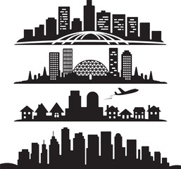 Fototapeta premium Cities silhouette icon
