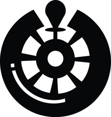Obraz premium Black vector turbine icon