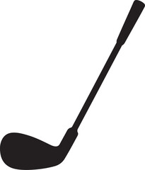 Close up of iron or wedge golf club flat vector icon for sports apps and websites