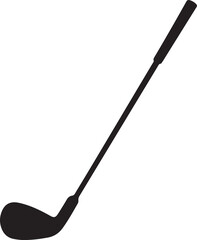Close up of iron or wedge golf club flat vector icon for sports apps and websites