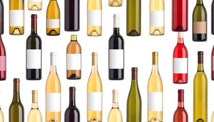 Pattern of wine bottles in various colors