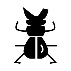 vector illustration of a black beetle insect