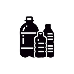 Fototapeta premium Black and white illustration of plastic water bottles recycling concept