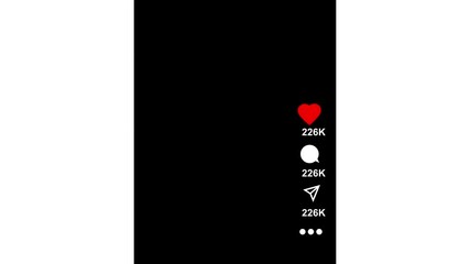 Vertical Video Overlay of Animated Reels Engagement Icons Growing , Likes, Comments, Shares. Social Media Elements.Social Media Management, Social Media Marketing. - Powered by Adobe