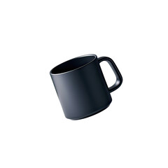 Black Ceramic Mug Isolated on Transparent Background, Generative AI