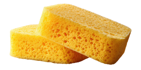Two rectangular yellow sponges stacked