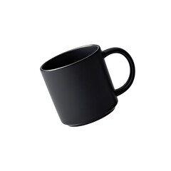 Black Ceramic Mug Isolated on Transparent Background, Generative AI