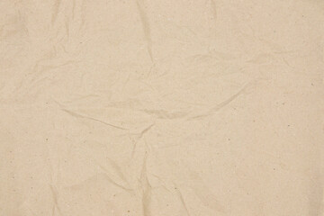 Old crumpled brown paper texture with empty space, paper texture background
