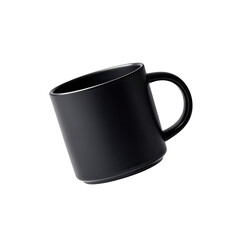 Black Ceramic Mug Isolated on Transparent Background, Generative AI