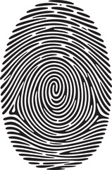 Fingerprint icon. Cyber security concept. Digital security authentication concept. Biometric authorization. Identification. Vector illustration black isolated fingerprint sign on white background