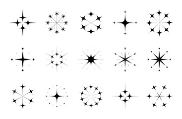 光　雪の結晶　光線　ファンタジー　星　イラスト　ベクター　複数　飾り　装飾　アクセント　幻想的