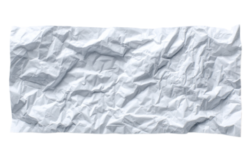 Crumpled white paper rectangle