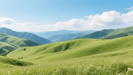 Fototapeta premium mountain landscape with green grass