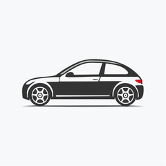Obraz premium Simple black car vector silhouette