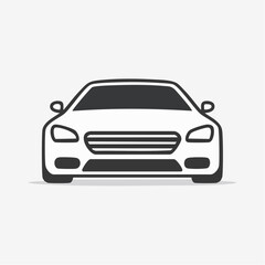 Simple black car vector silhouette
