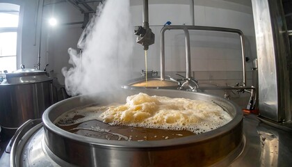 Brewing process in a stainless steel facility