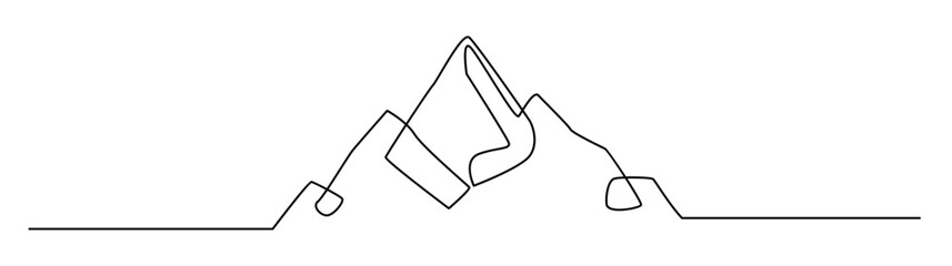 One Line Art of Rocky Mountains Landscape