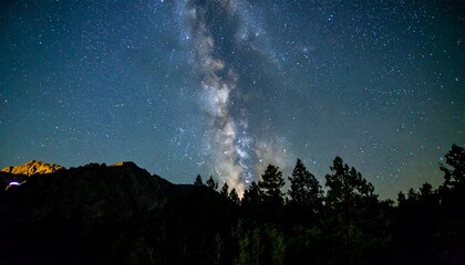 Milky Way over mountains