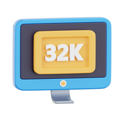 32k resolution 3D Icon