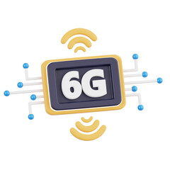 6G Network 3D Icon