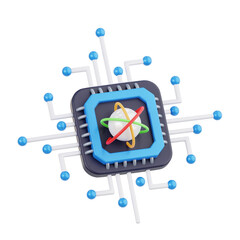 Quantum Computer 3D Icon