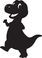 Obraz premium Cute baby Tyrannosaurus Rex cartoon silhouette vector trending microstock