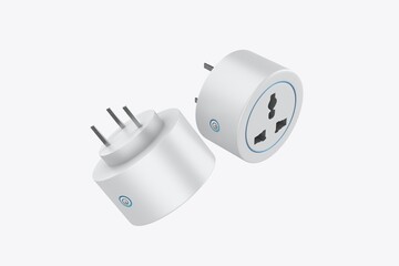 Smart WiFi Socket Isolated On White Background.3d illustration