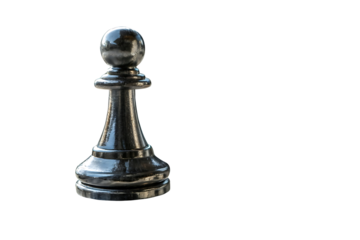 Black Chess Pawn isolated on transparent background
