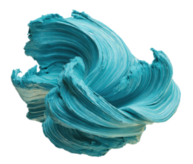 Abstract teal swirl,  fluid forms, dynamic design