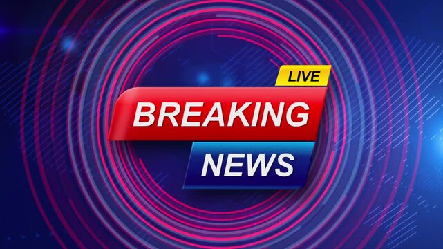 Breaking News logo animation template with futuristic technology background. For TV broadcast and social media platform template 
