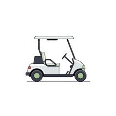 Minimalist golf cart illustration for golfing events, course design, and transportation-themed creative projects on Adobe Stock.