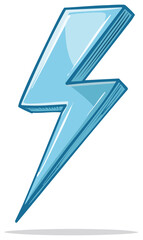 Simple light blue zigzag lightning bolt with bold outline and shadow