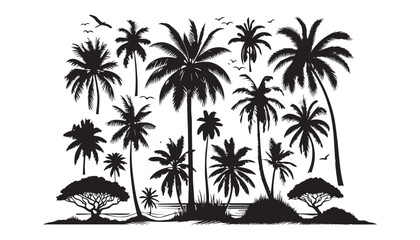 palm trees silhouettes