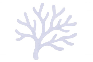 Obraz premium Coral paper silhouette representing marine ecosystem fragility against minimalist backdrop