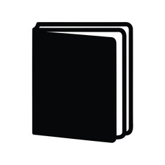Fototapeta premium Simple black and white book icon with slightly open pages vector