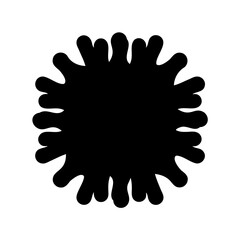 Abstract black corona or irregular blob shape against white background image