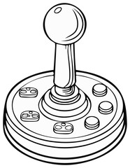 Classic Arcade Joystick Retro Gaming Illustration Outline