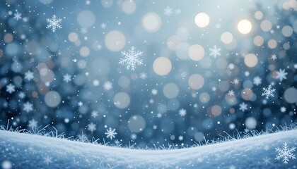 Fototapeta premium Abstract Nature Winter Christmas Background with Snowflakes Illustration
