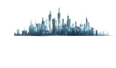 Fototapeta premium Abstract modern city skyline with tall futuristic skyscrapers
