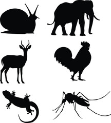 animals silhouette set
