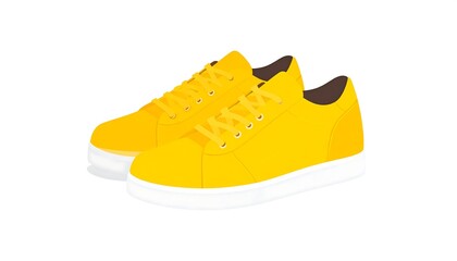 Bright yellow sneakers