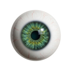 Vibrant Green Human Eyeball with Detailed Iris and Pupil, Symbolizing Vision, Clarity, and The Essence of Perception
