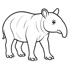 A tapir illustration vector style coloring page
